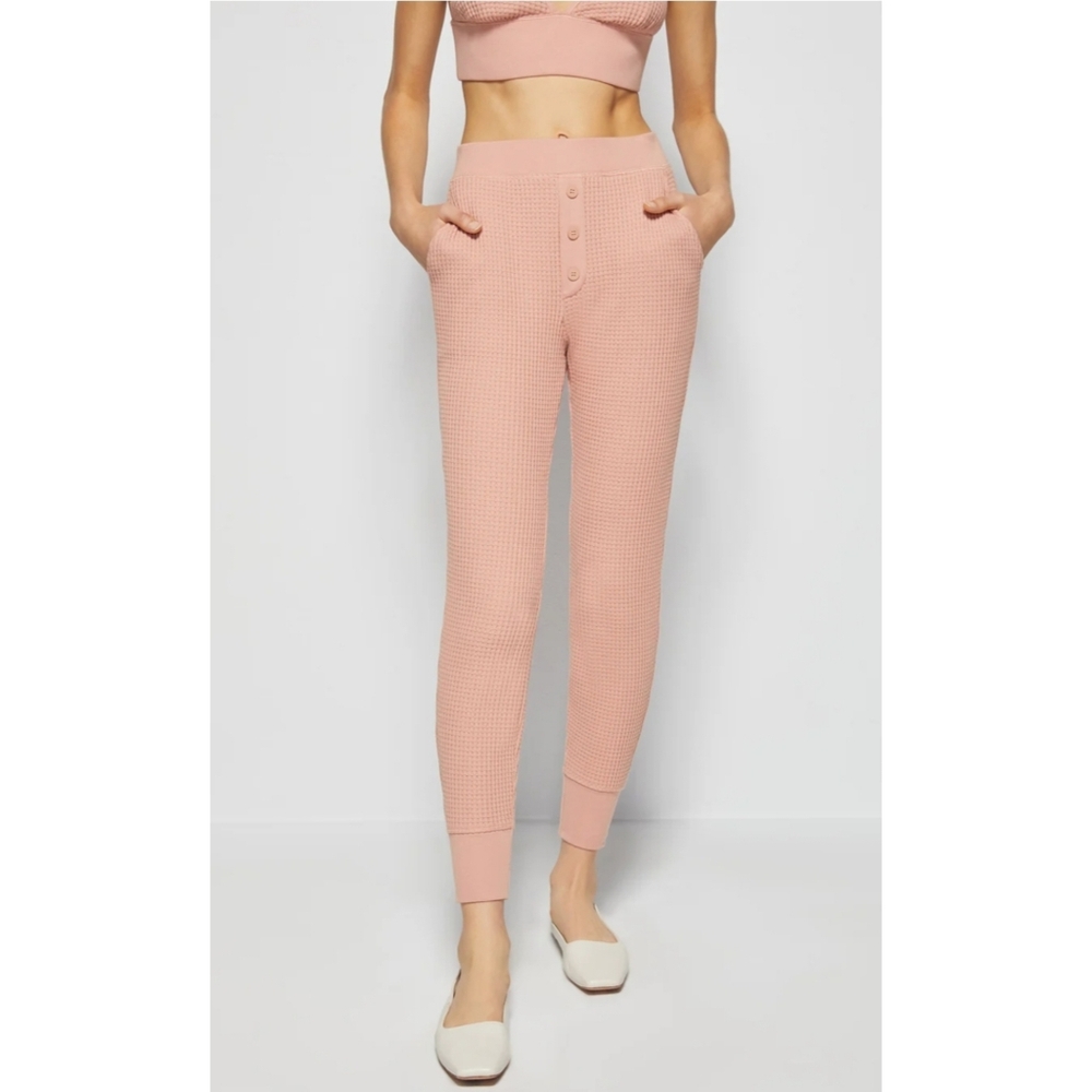 Jonathan Simkhai Standard Savannah Waffle Knit Joggers Size XSmall In Chai NWT